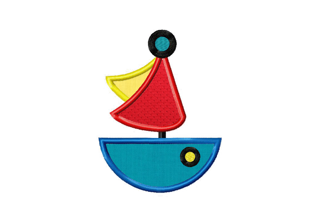 Sea Sailboat Machine Embroidery Design Includes Both 