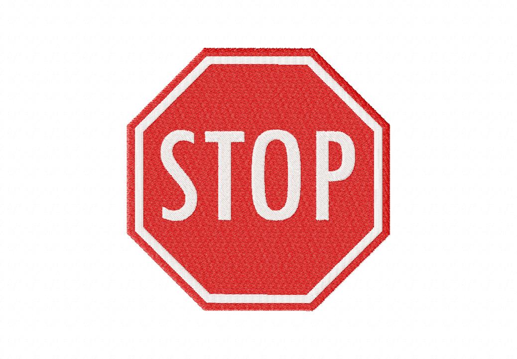 Stop Sign Machine Embroidery Design