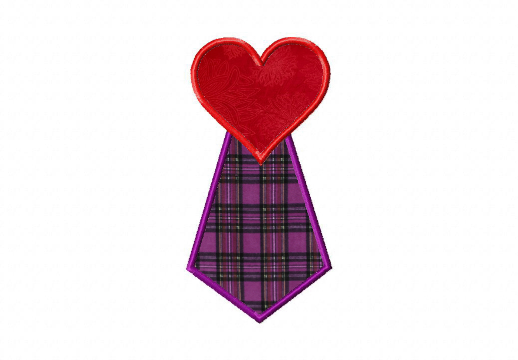 Heart Tie Machine Applique