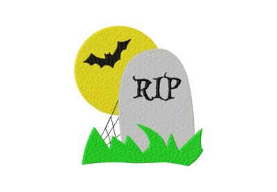 Scary Tombstone Graveyard Scene Machine Embroidery Design