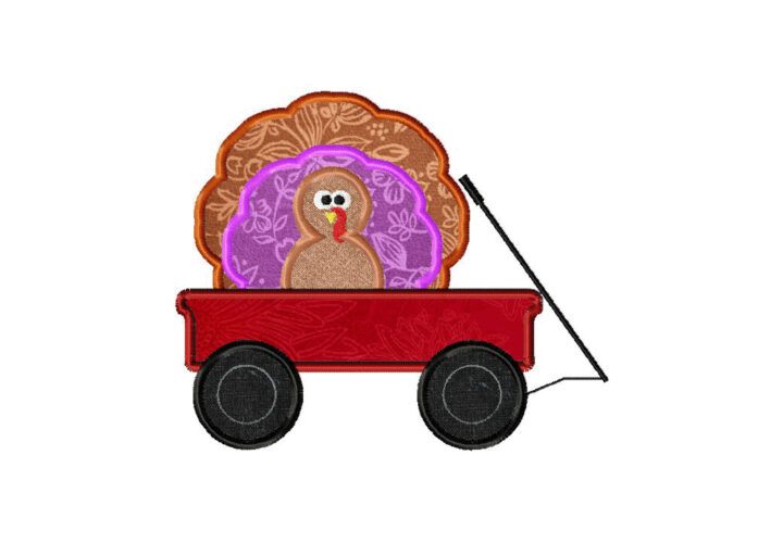 Turkey in Wagon Machine Applique Design
