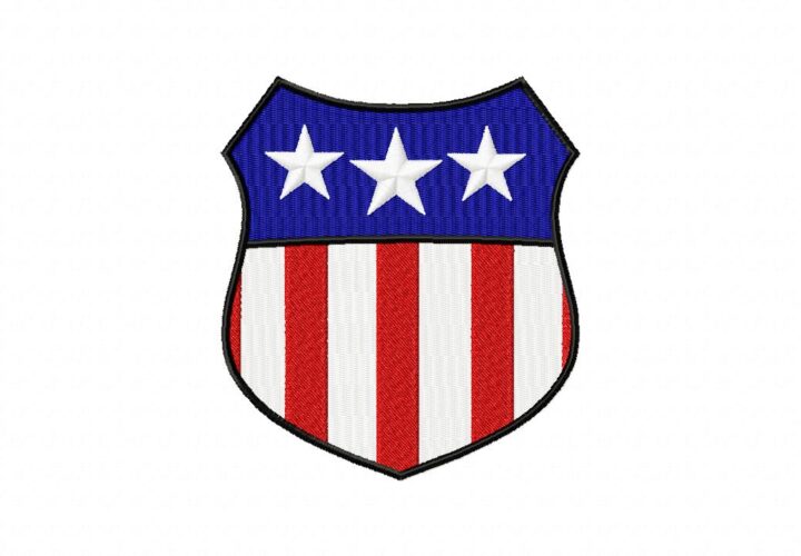 USA Shield Machine Embroidery Design