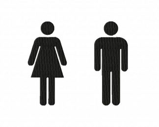 Woman and Man Bathroom Sign Figures