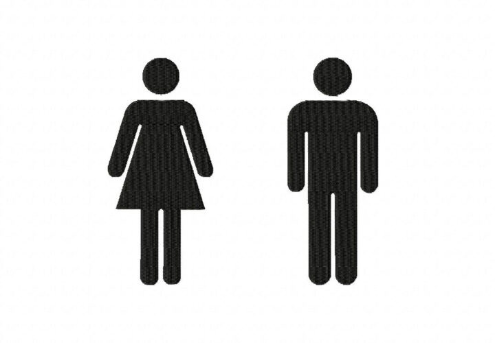 Woman and Man Bathroom Sign Figures