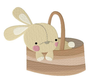 Bunny in Basket Machine Embroidery Design – Daily Embroidery
