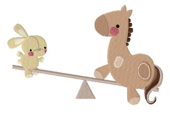 Seesaw Buddies Machine Embroidery Design