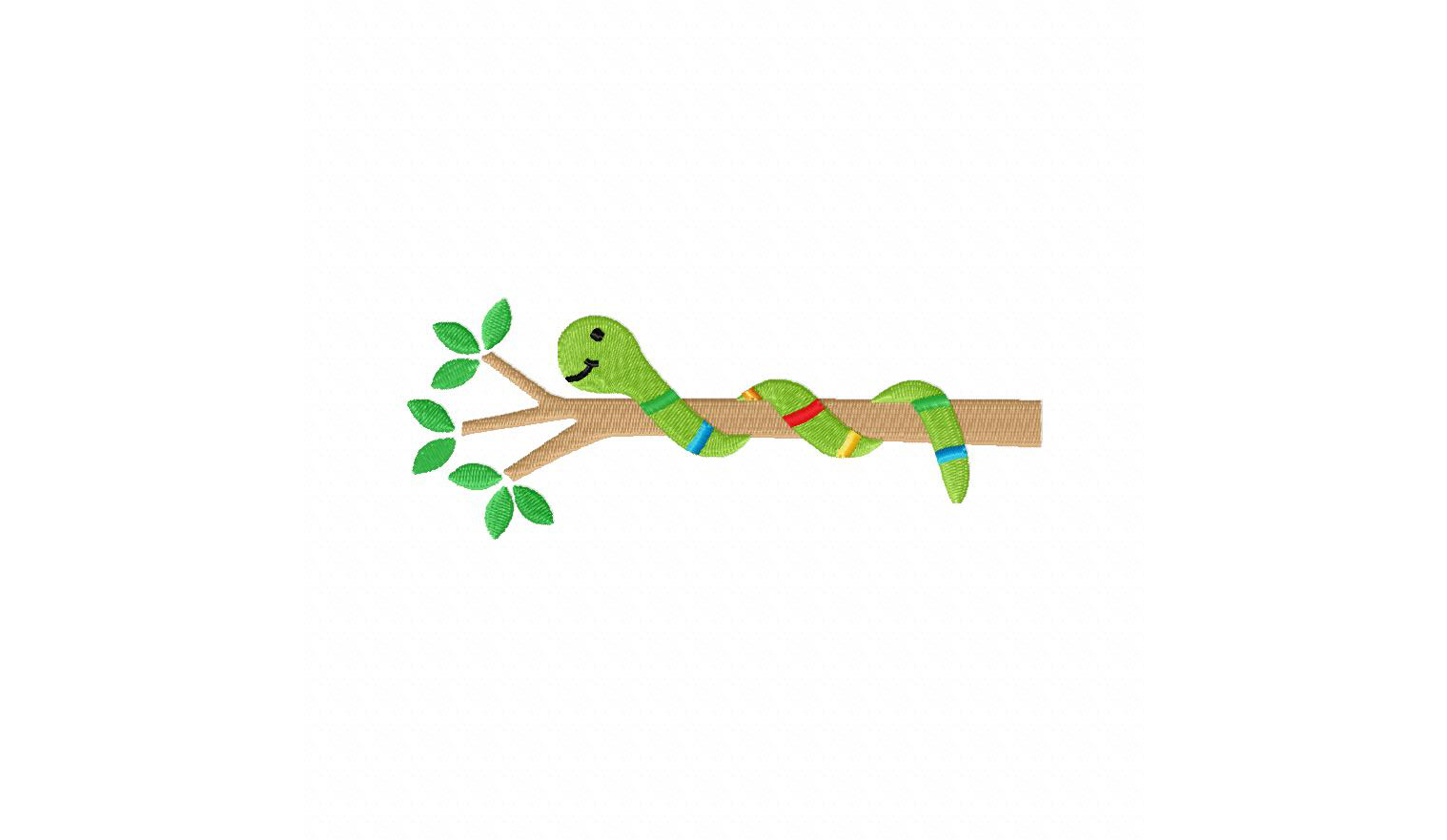 Snake on Branch Machine Embroidery Design