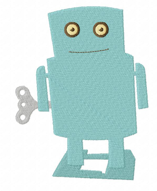 Windup Robot Machine Embroidery Design