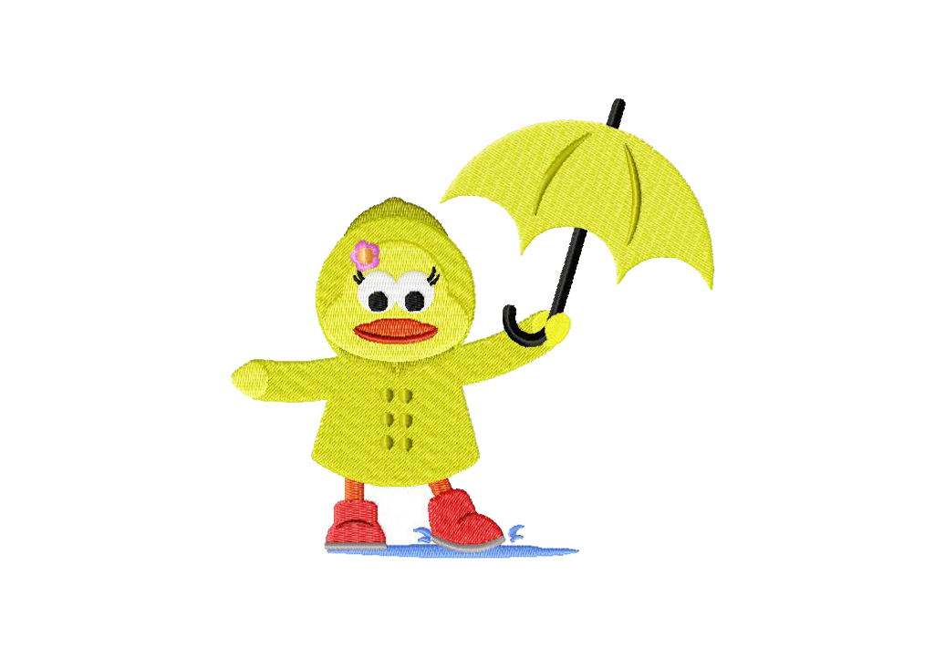 Rainy day chick machine embroidery design  daily embroidery Rainy day chick machine embroidery design  daily embroidery
