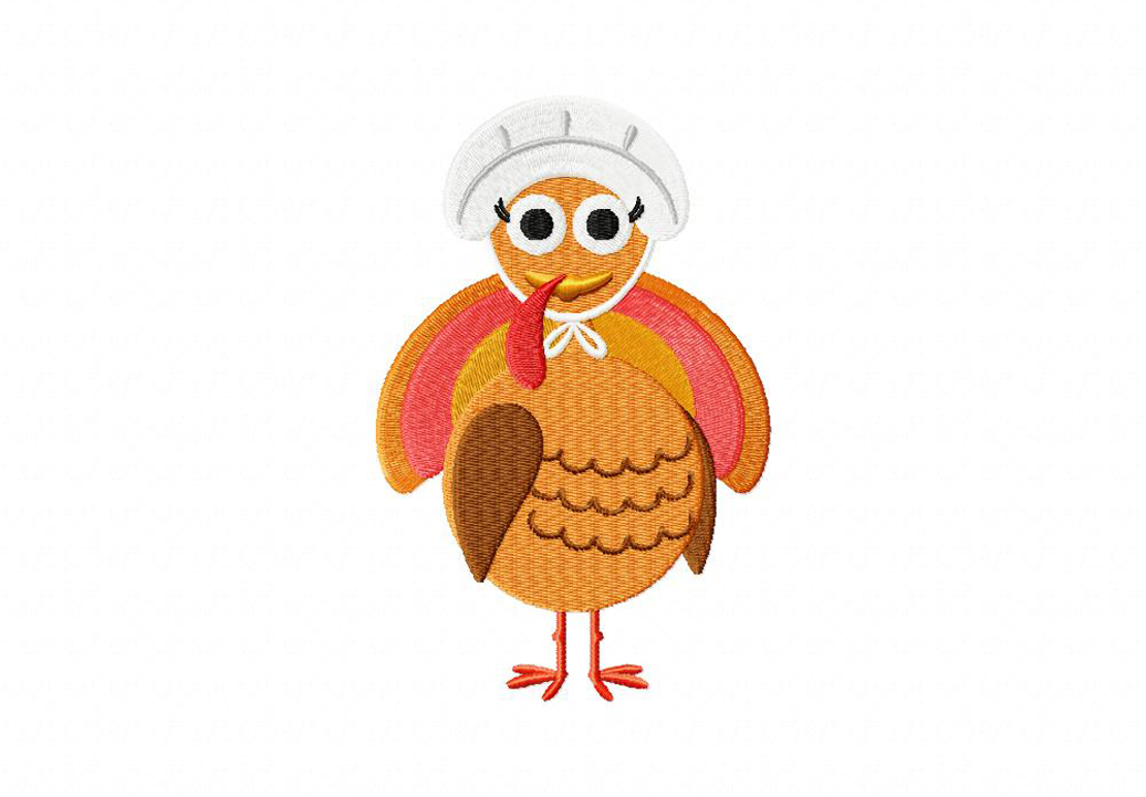 Domestic Turkey Machine Embroidery Design
