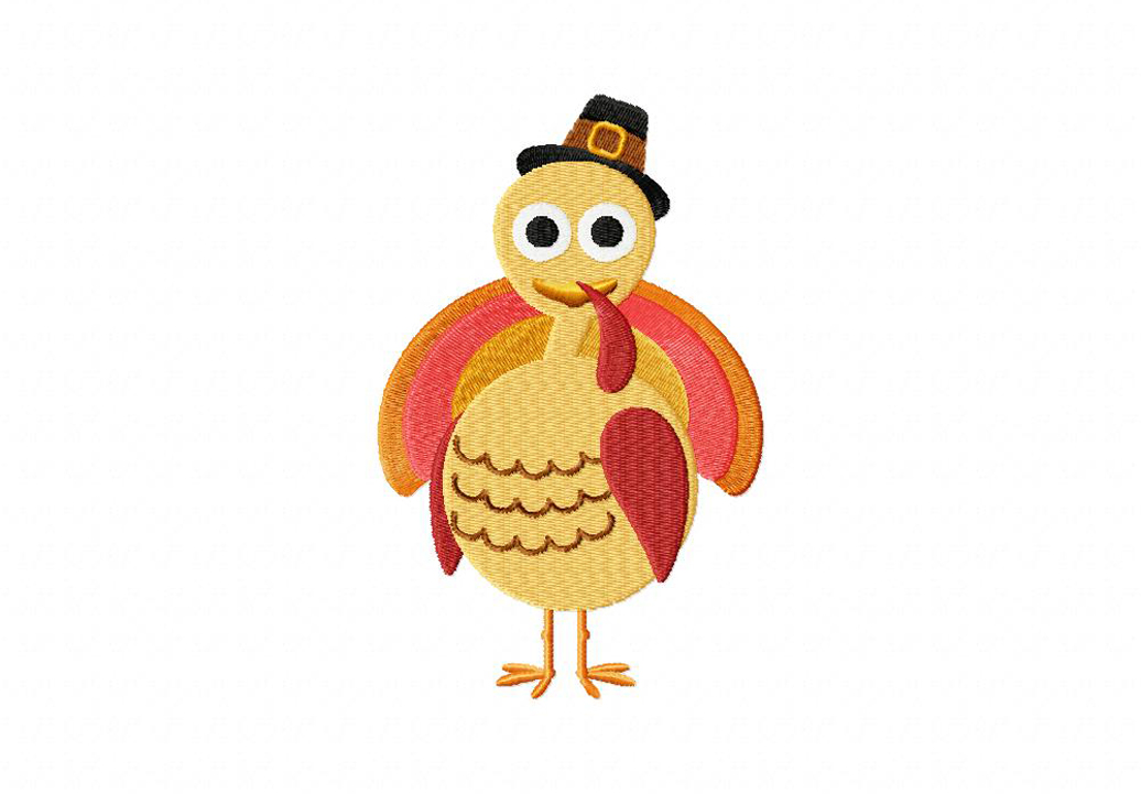 Pilgrim Turkey Machine Embroidery Design