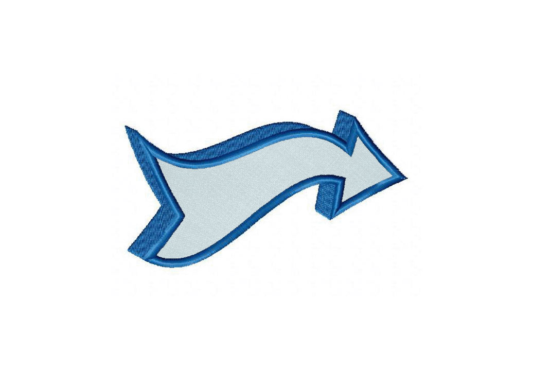 3d Arrow Includes Both Applique and Stitched