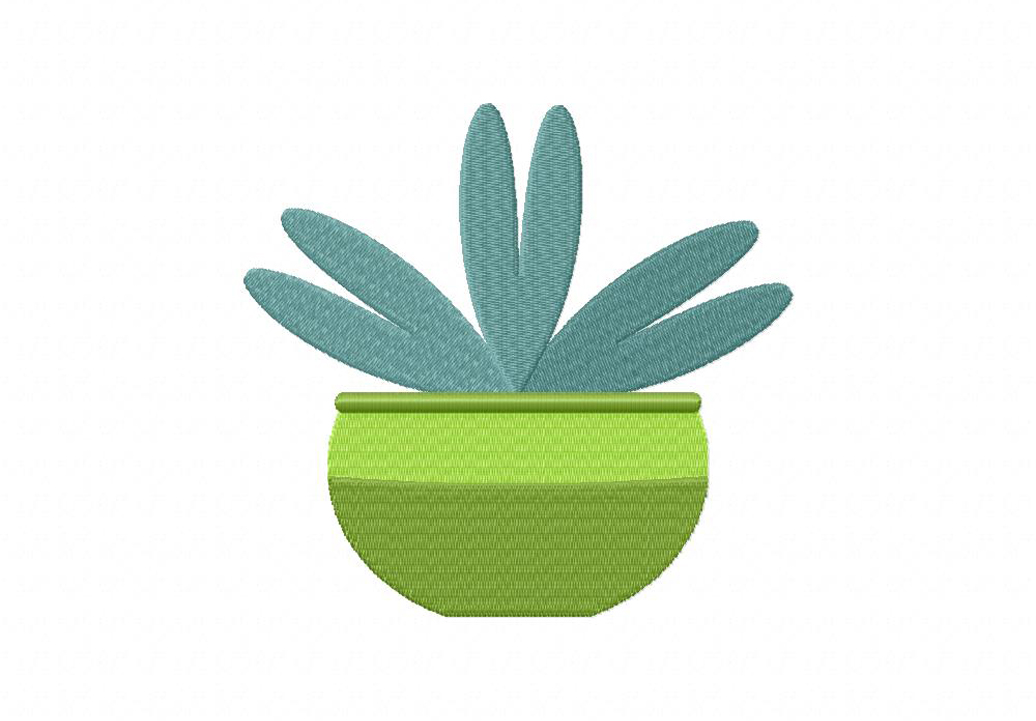 Cactus Bowl Machine Embroidery Design