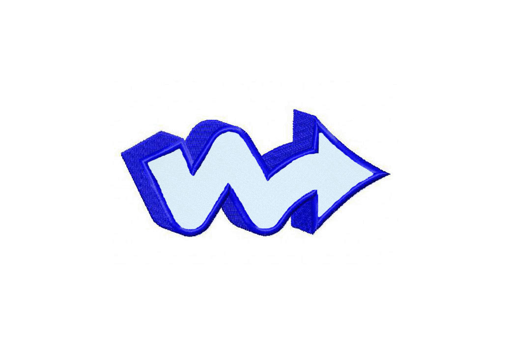 Twisting Arrow Includes Both Applique and Stitched