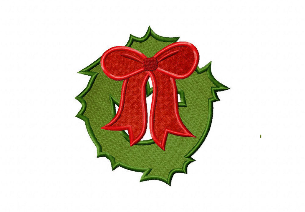 Wreath Includes Both Applique and Stitched