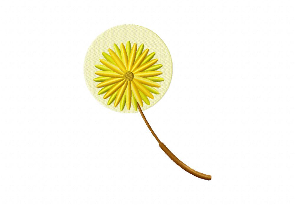 Pretty Yellow Dandelion Machine Embroidery Design
