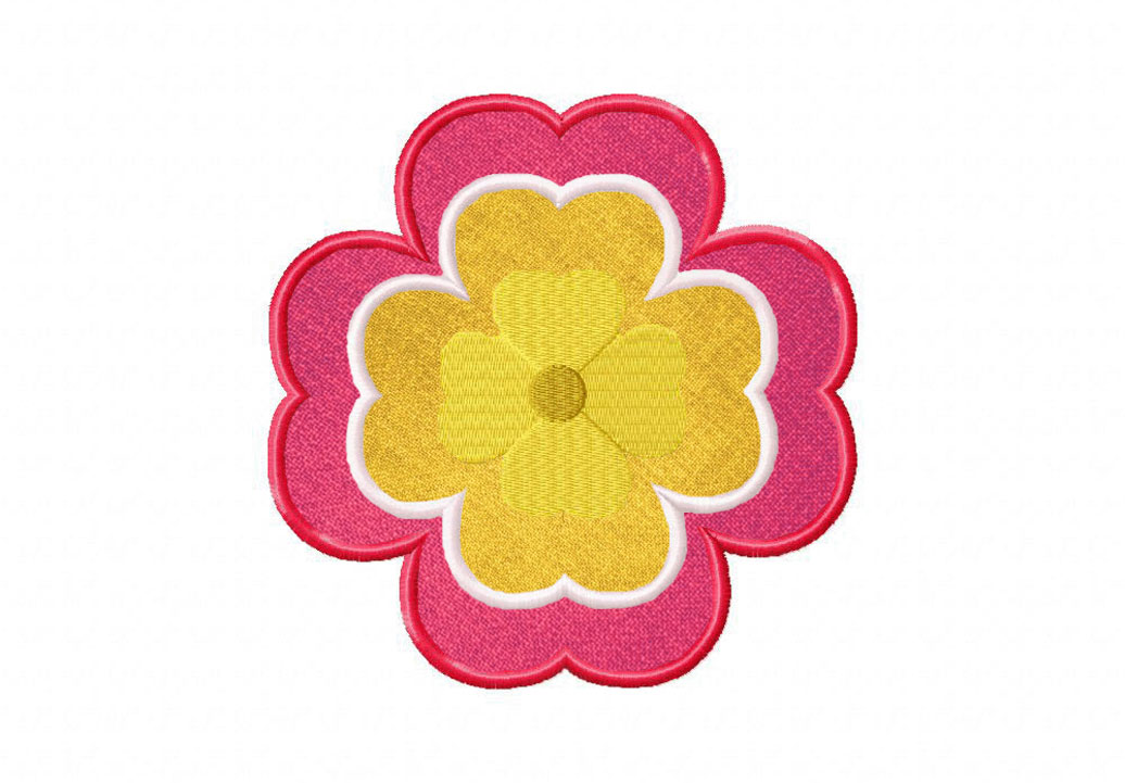 Tri Layer Flower Machine Embroidery Design