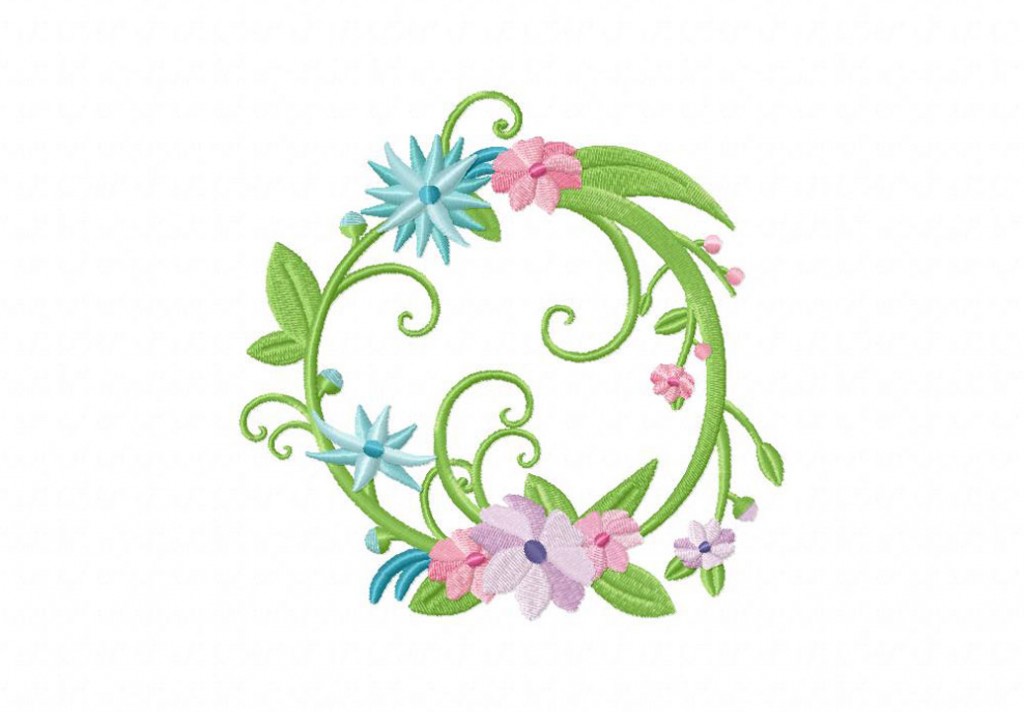 Full Floral Wreath Machine Embroidery Design Daily Embroidery