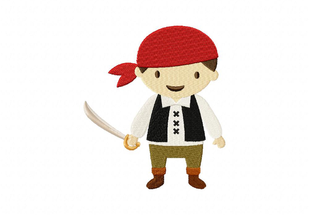 Pirate Ship Crew Machine Embroidery Design