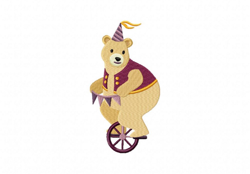 Unicycle bear machine embroidery design  daily embroidery Unicycle bear machine embroidery design  daily embroidery