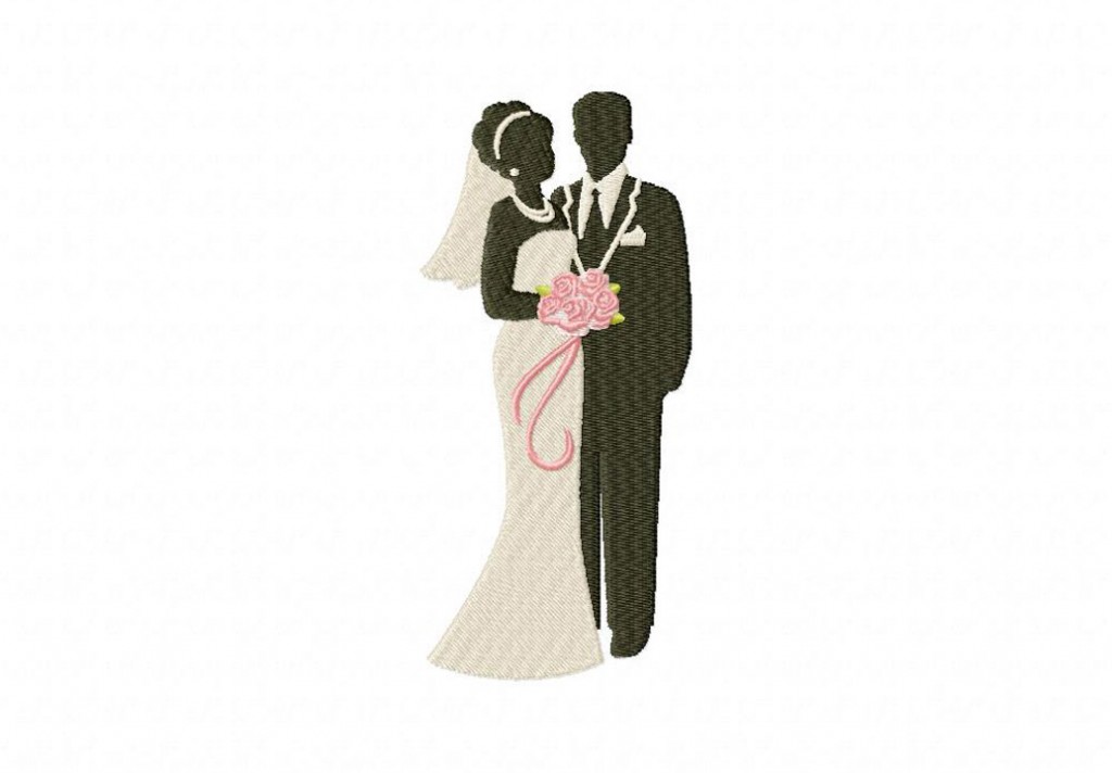 Bride and groom machine embroidery design  daily embroidery