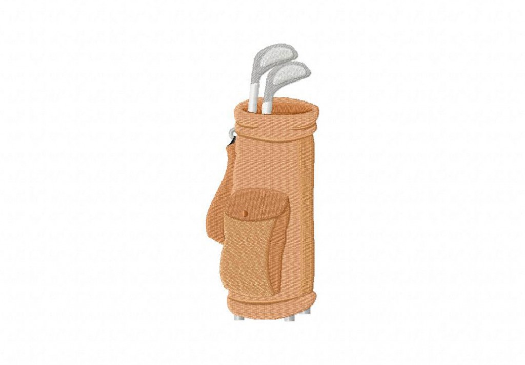 Brown Golf Bag Machine Embroidery Design Daily Embroidery