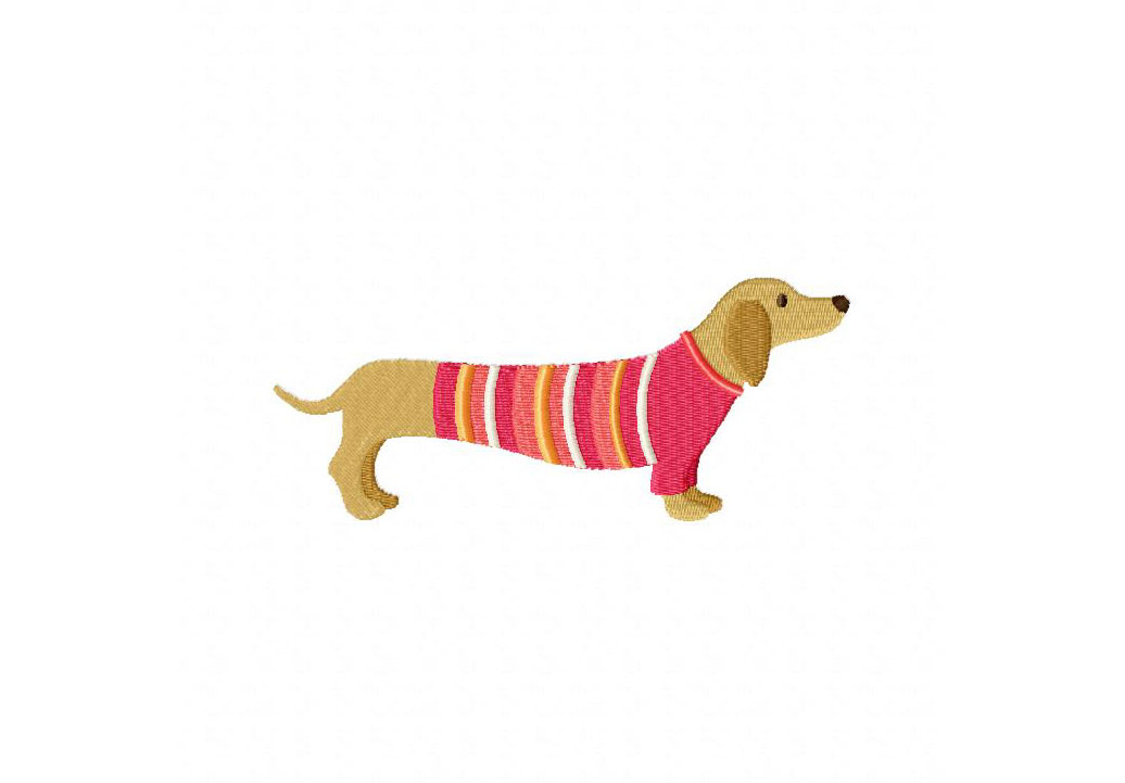 Fancy Dachshund Machine Embroidery Design Daily Embroidery