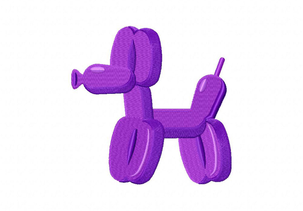 Balloon Dog Machine Embroidery Design
