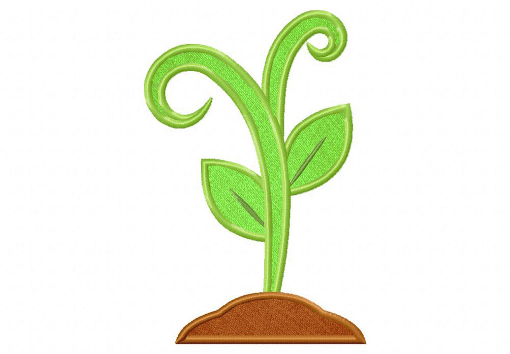 Earth Seedling Includes Both Applique and Stitched