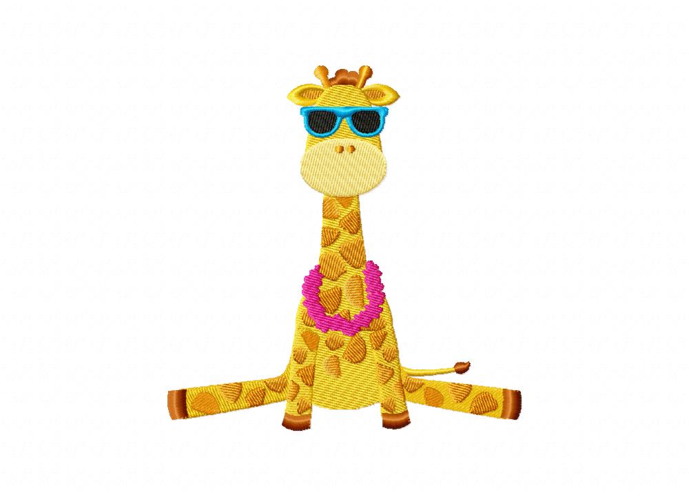 Summer Giraffe Machine Embroidery Design Daily Embroidery