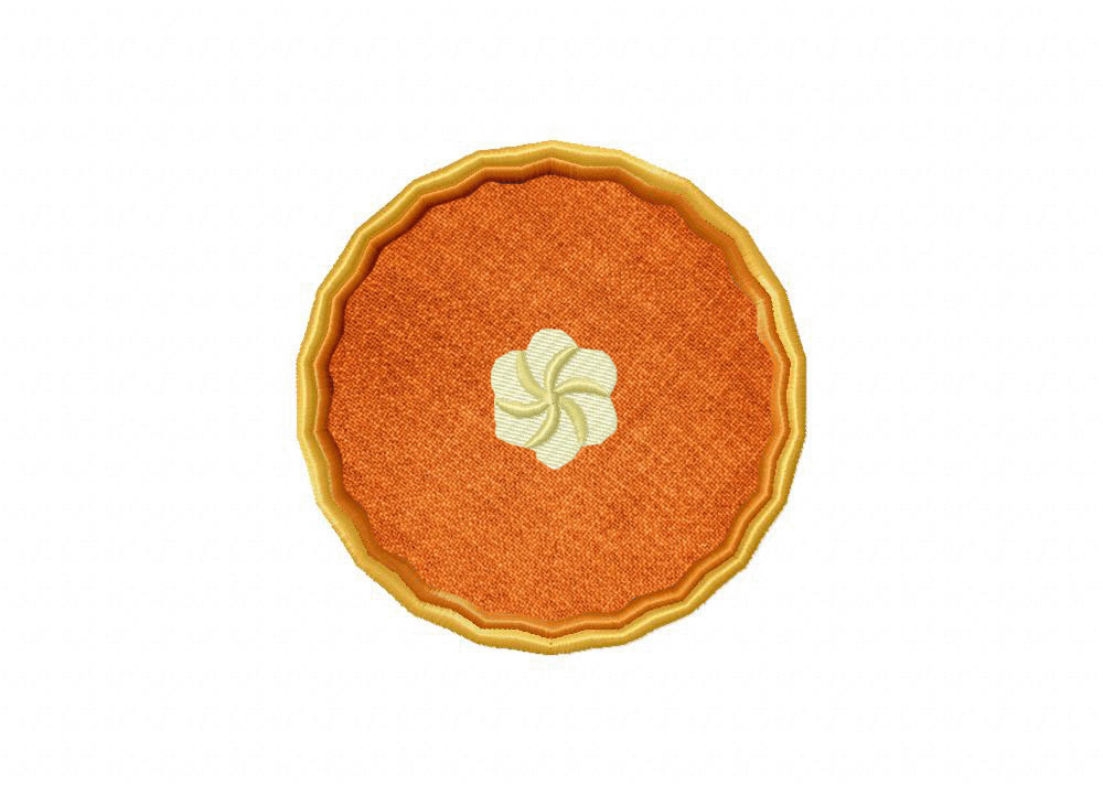 Pumpkin Pie Top View Includes Both Applique and Stitched