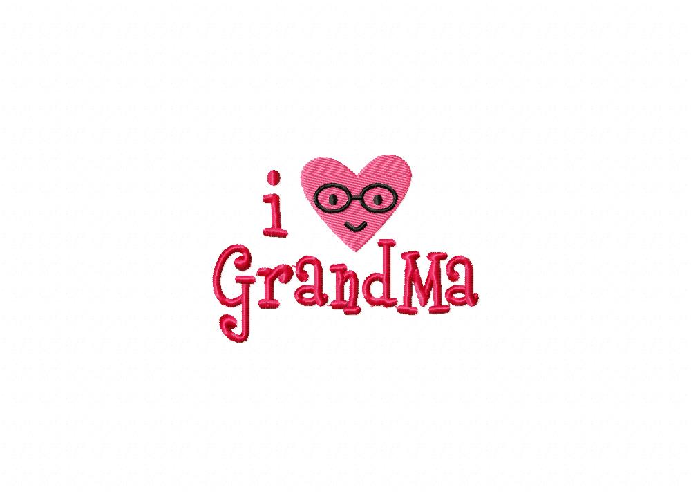 I Love GrandMa Machine Embroidery Design Daily Embroidery