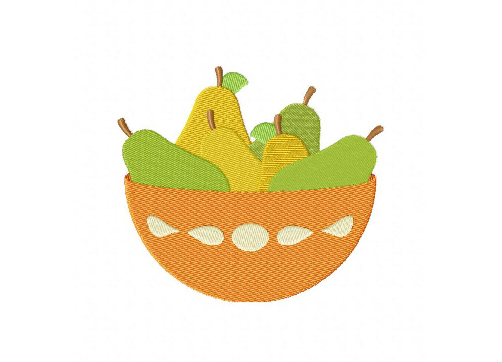Pear Bowl Includes Both Applique and Stitched