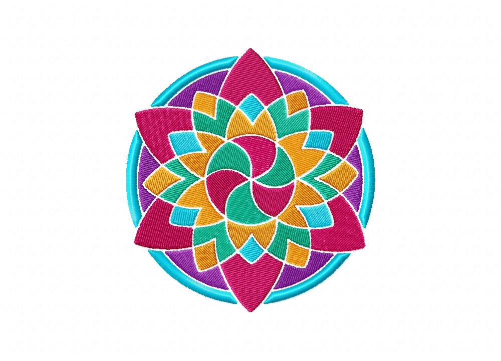 Colorful Mandala Machine Embroidery Design