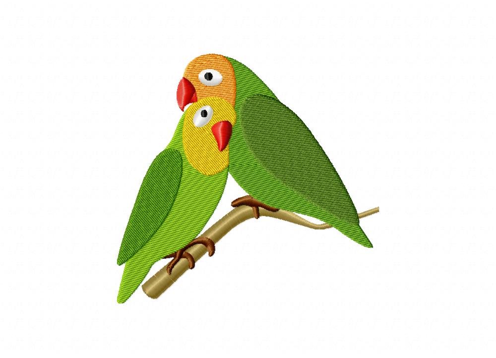 Sweetheart Lovebirds Machine Embroidery Design