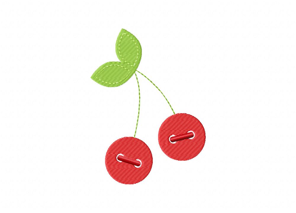 Button Cherry Machine Embroidery Design