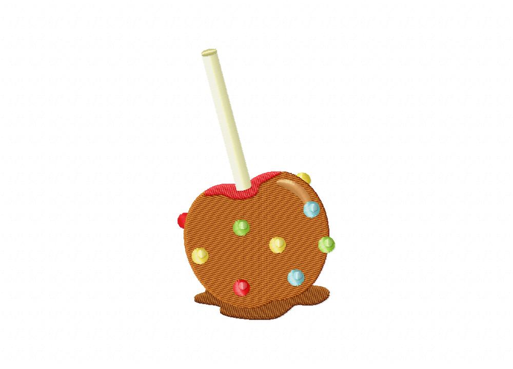 Caramel Candies Apple Includes Both Applique and Stitched