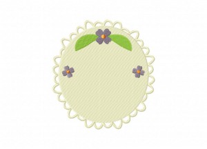 Floral decorative classic frame round includes both applique and Floral decorative classic frame round includes both applique and