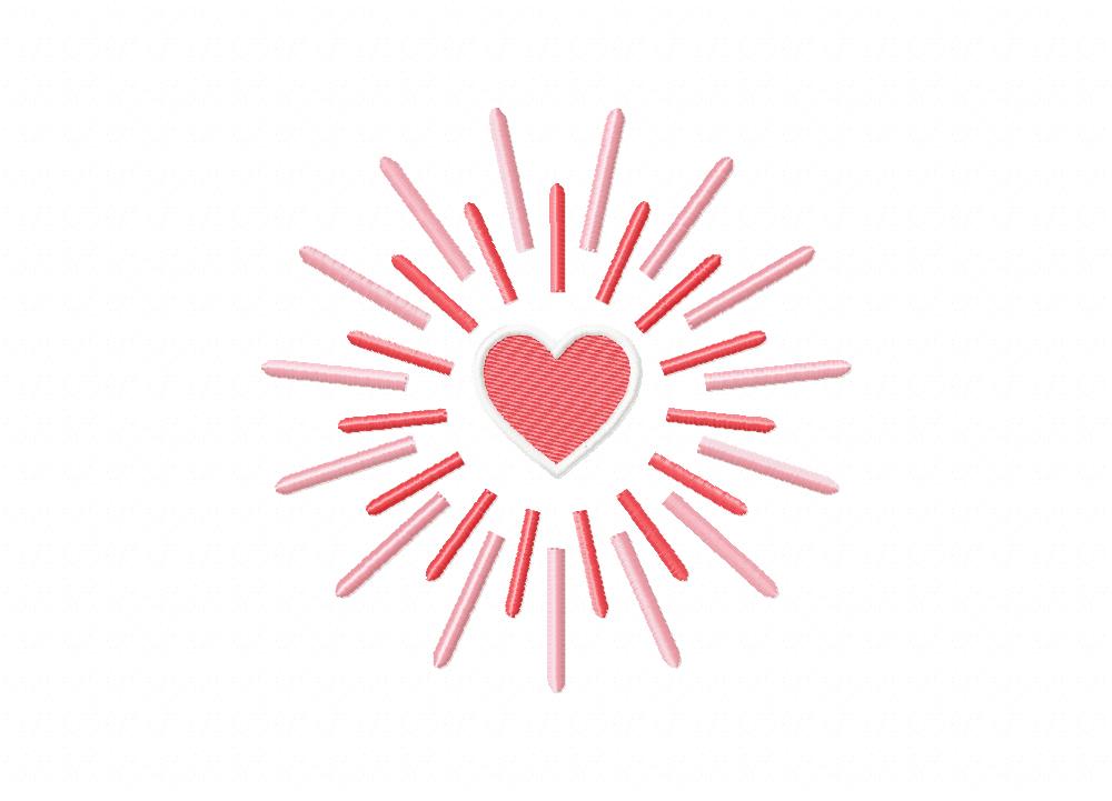 Heart Explosion Machine Embroidery Design