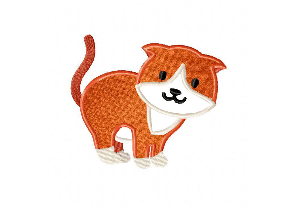 Tabby Kitty Includes Both Applique and Stitched