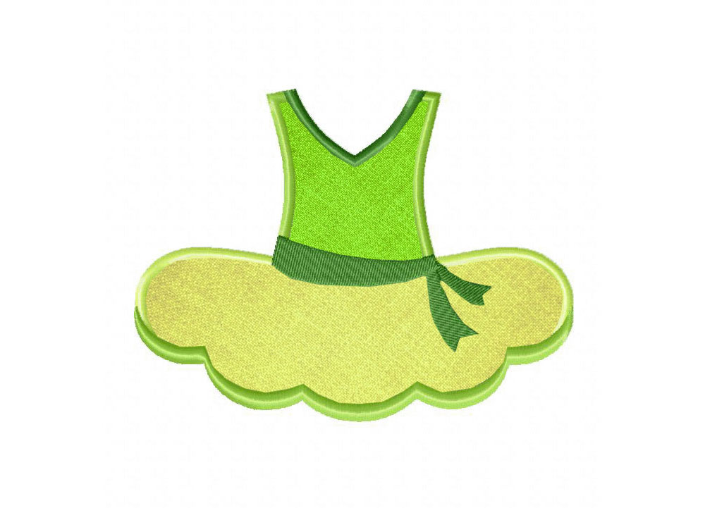 Ballet tutu green includes both applique and stitched  daily embroidery Ballet tutu green includes both applique and stitched  daily embroidery