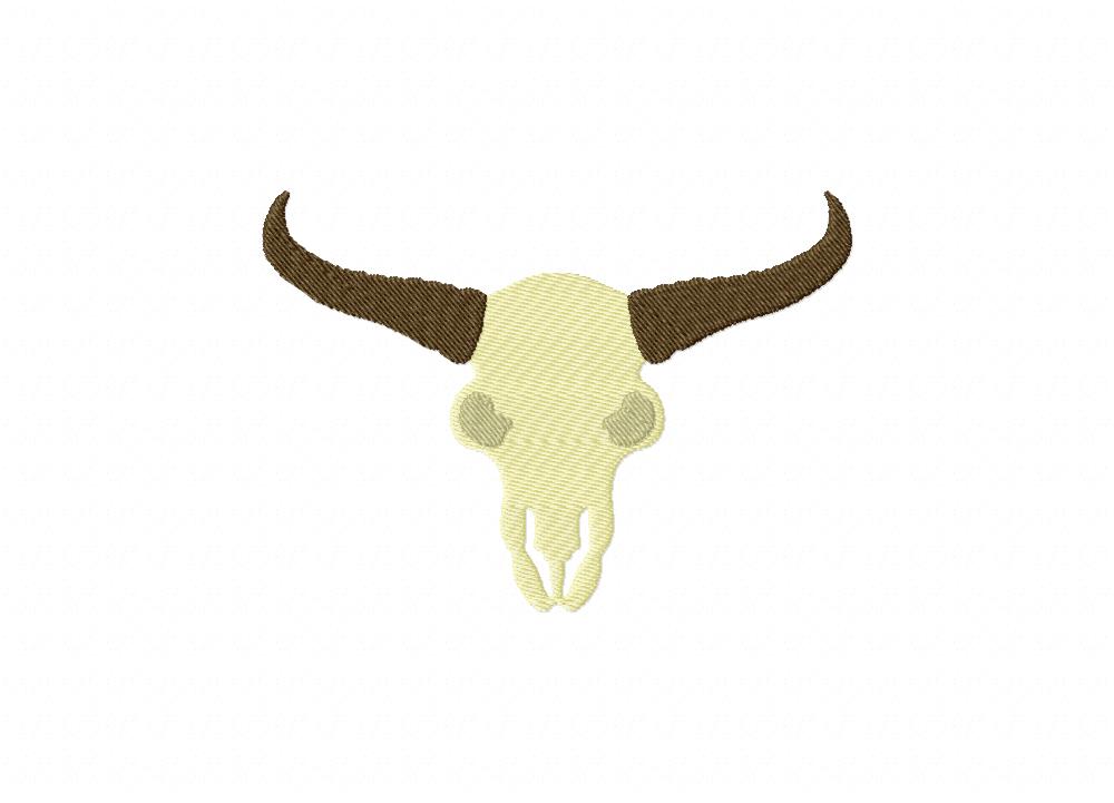 Brown Animal Skull Machine Embroidery Design