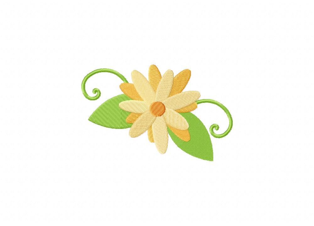 Orange Flower Design Machine Embroidery Design