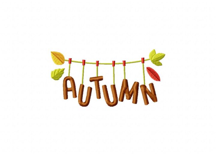 Autumn Clothesline Machine Embroidery Design – Daily Embroidery