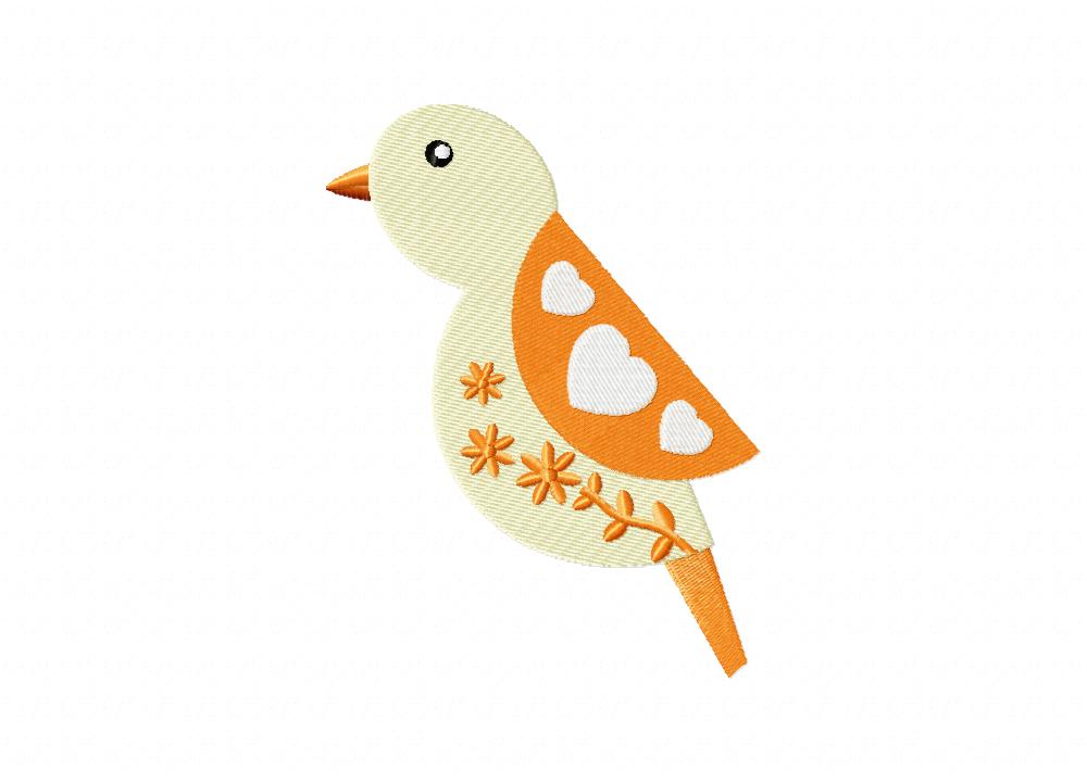 Folk Bird Heart Wing Includes Both Applique and Stitched - Image 2