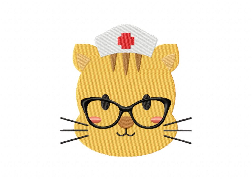Cat Nurse Includes Both Applique and Stitched