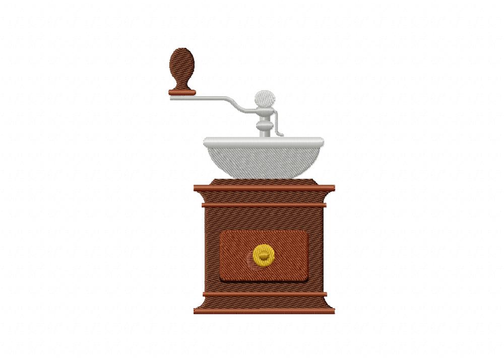 Coffee Grinder Machine Embroidery Design