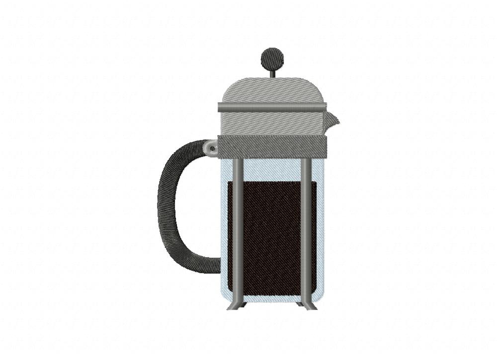 French Press Machine Embroidery Design