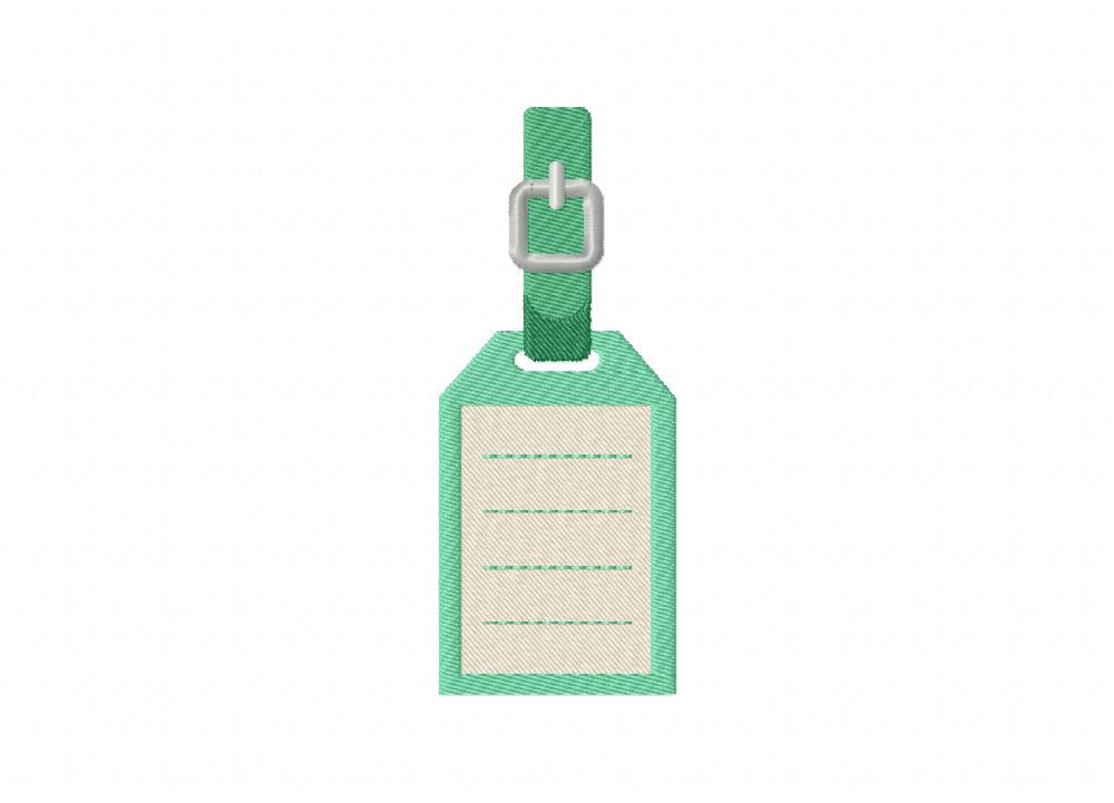 Luggage Tag Rectangle Machine Embroidery Design