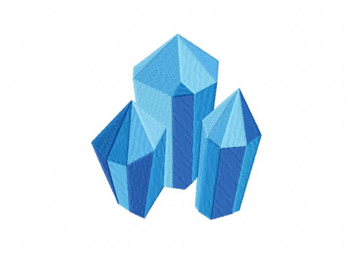 Crystal Gems Blue Machine Embroidery Design Daily Embroidery